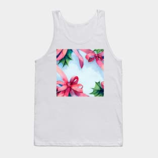 Watercolor red bow red ribbon Tank Top